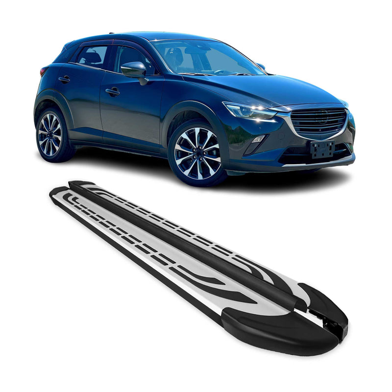 Trittbretter Seitenschweller Seitenbretter für Mazda CX-3 2015-2025 Alu Schwarz