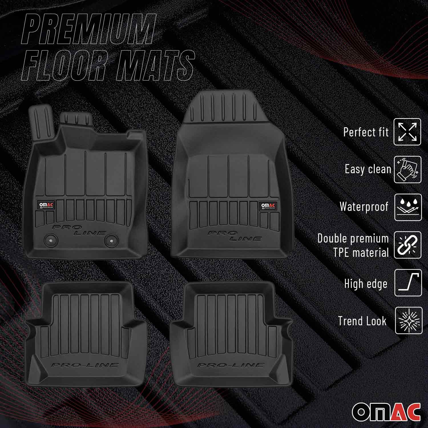 OMAC Gummi Fußmatten für Ford Fiesta mk7 2017-2023 Premium TPE Automatten 4tlg
