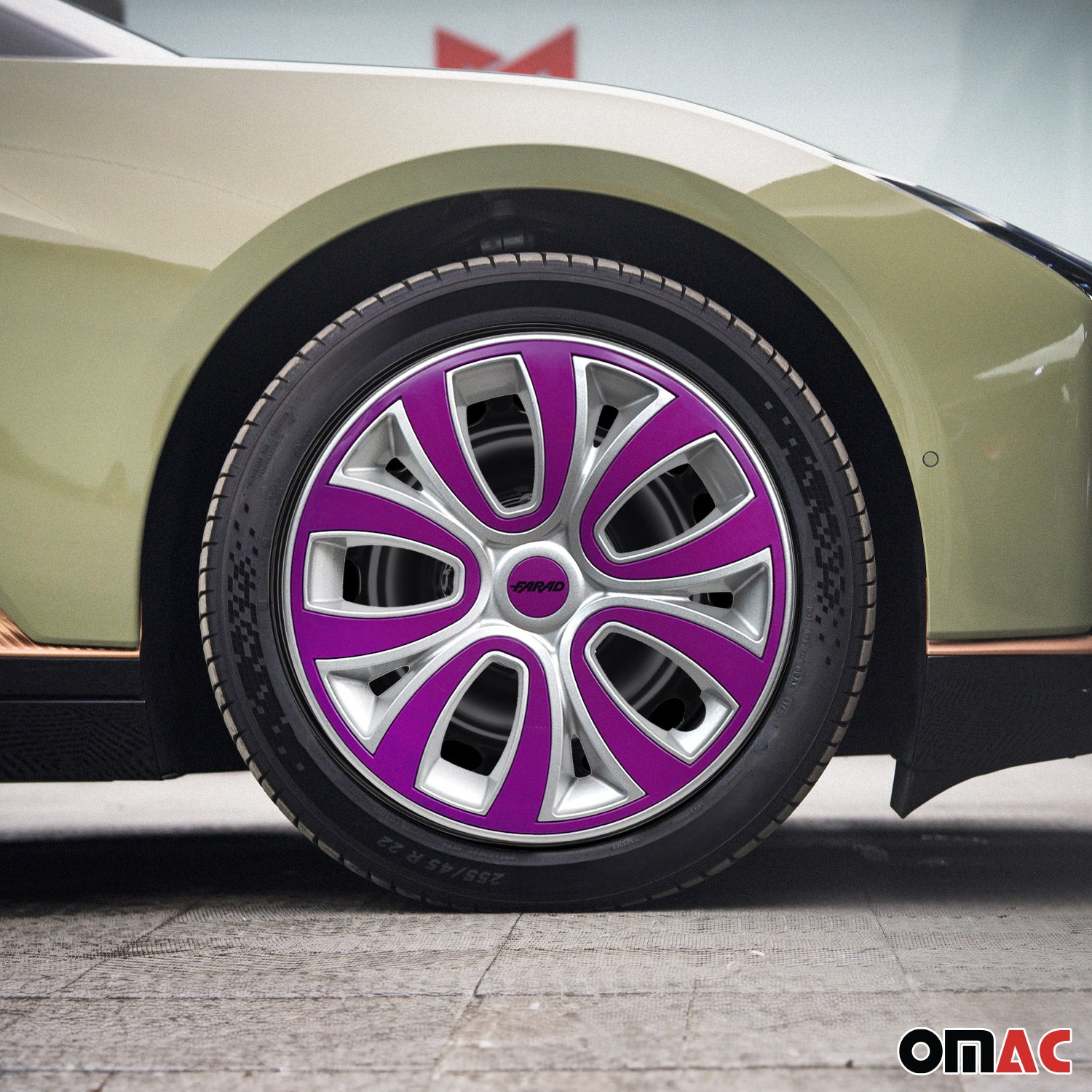 4 Stück Radblenden Radkappen Radzierblenden 16" Zoll Stahlfelgen Grau-Lila