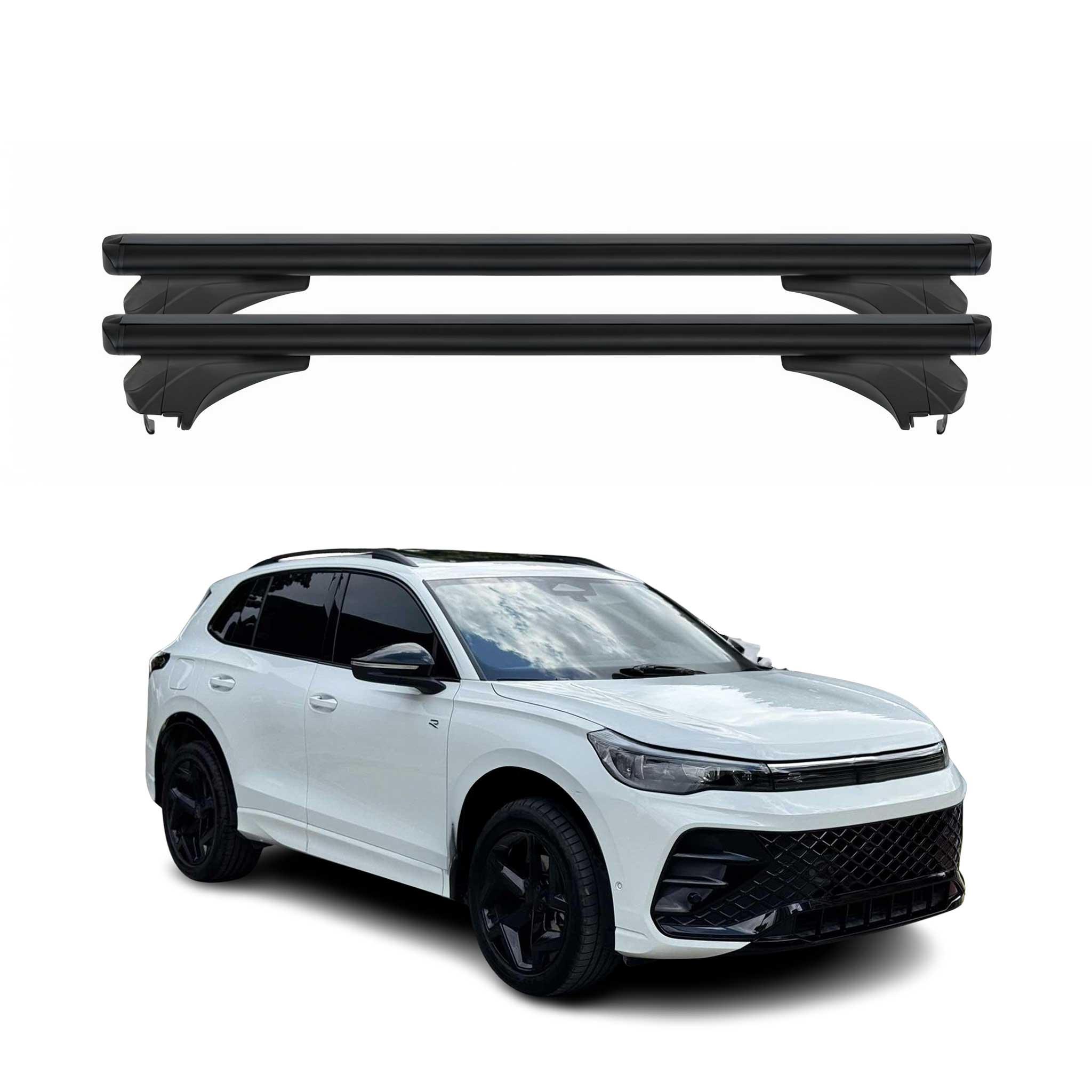 Menabo Dachträger Grundtäger für VW Tiguan III 2024-2026 Aluminium Schwarz 2 tlg