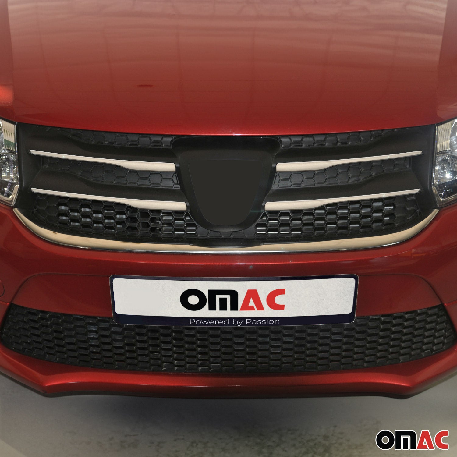 Grillleisten Kühlergrill Grill Satz für Dacia Sandero 2012-2017 Edelstahl Chrom