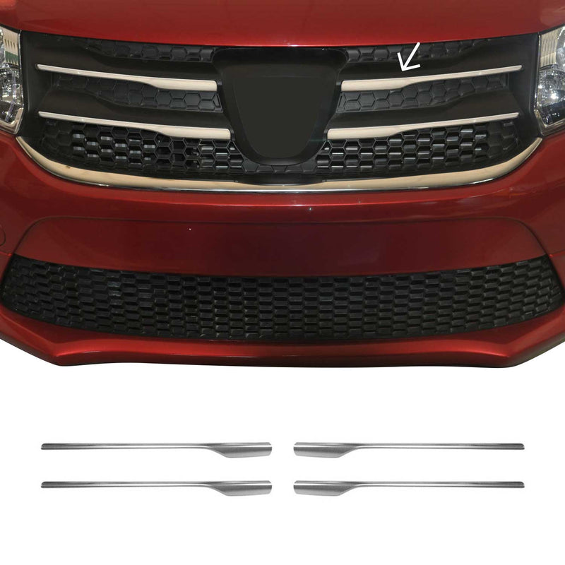 Kühlergrill Leisten Grillleisten für Dacia Logan MCV 2013-2017 Chrom Silber 4x
