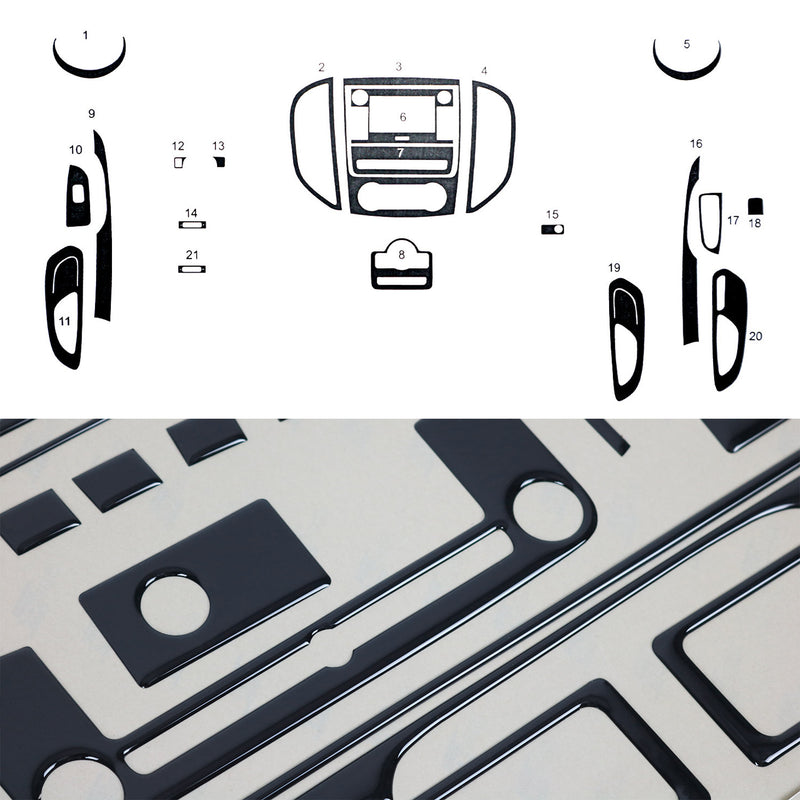 Innenraum Dekor Cockpit für Mercedes Vito W447 2014-2024 Piano Schwarz Optik 21x