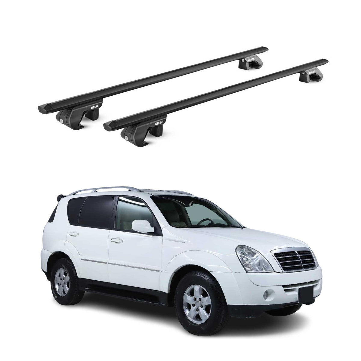 Dachträger Grundtäger für Ssangyong Rexton II III 2006-2017 90kg Alu Schwarz ABE