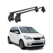 Menabo Dachträger Grundtäger für Seat Mii 2011-2021 50kg Stahl Schwarz 2 tlg