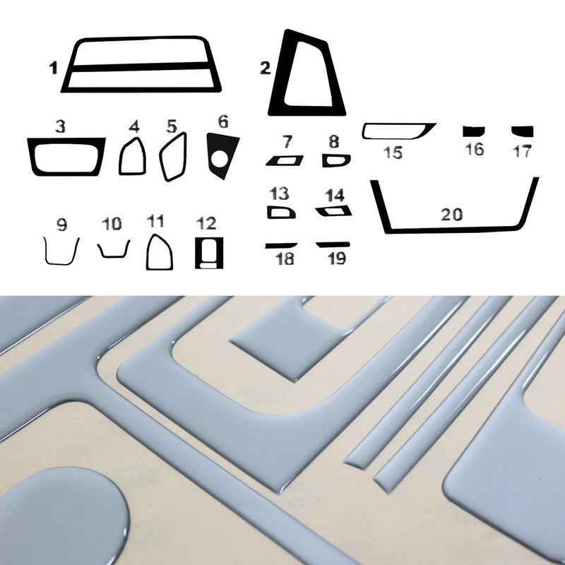 Innenraum Dekor Cockpit für Mercedes W201 1982-1993 Aluminium Optik 20tlg