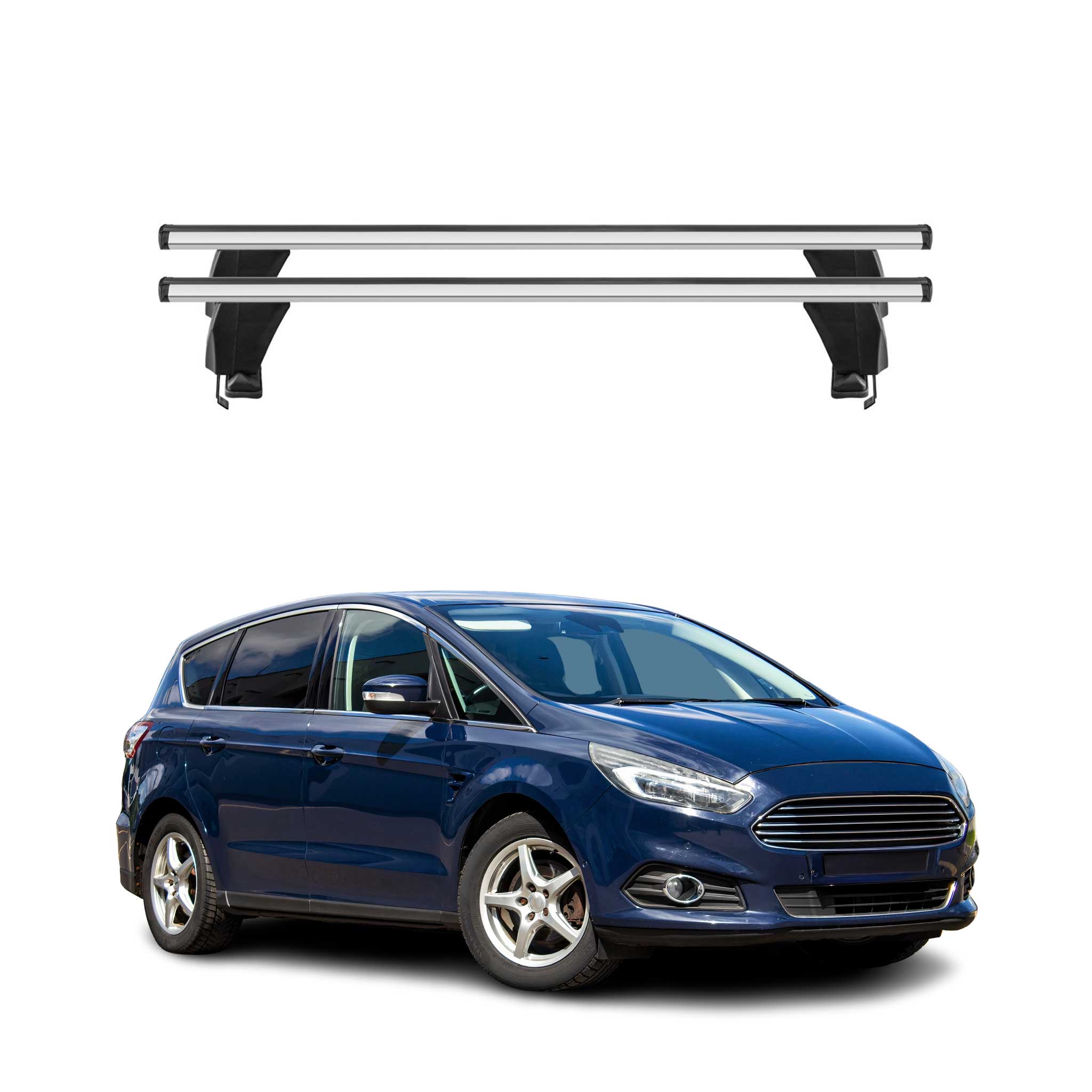 Menabo Dachträger Grundtäger für Ford S-Max 2015-2019 50kg Alu Silber 2 tlg