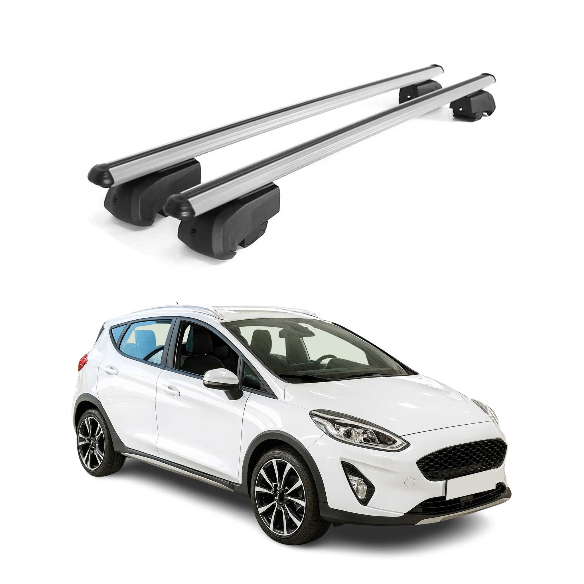 Dachträger Gepäckträger für Ford Fiesta Active 2018-2023 5-Trg ABE Alu Grau