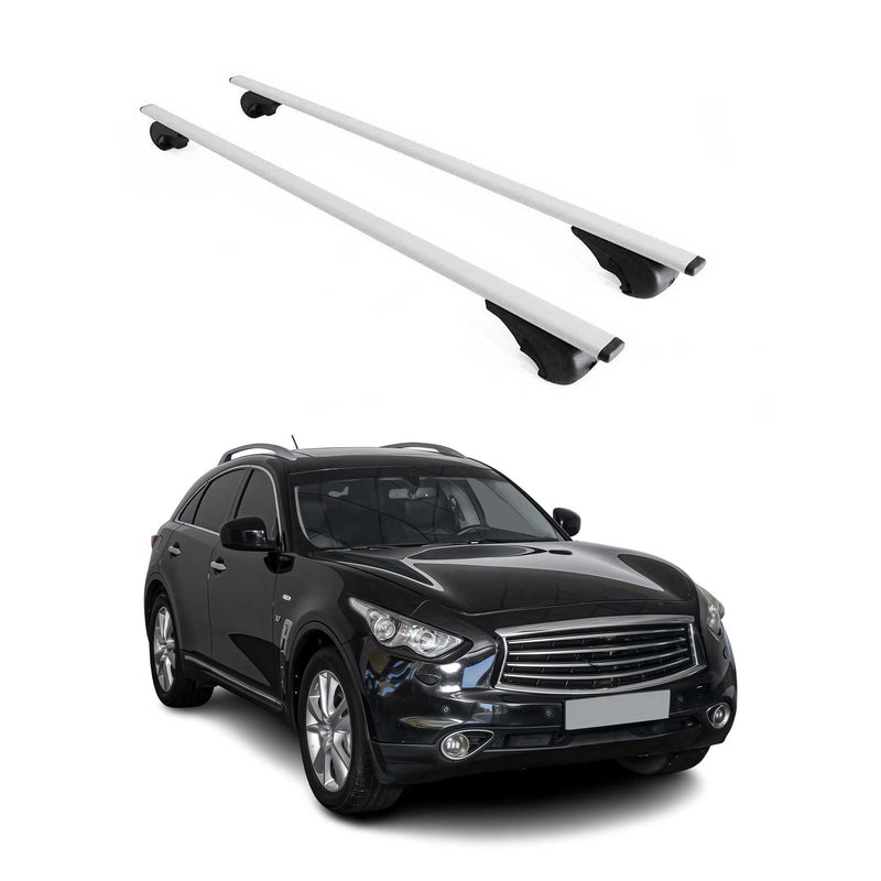 Dachträger Grundtäger für Infiniti QX70 2013-2019 75kg Metall Silber 2 tlg