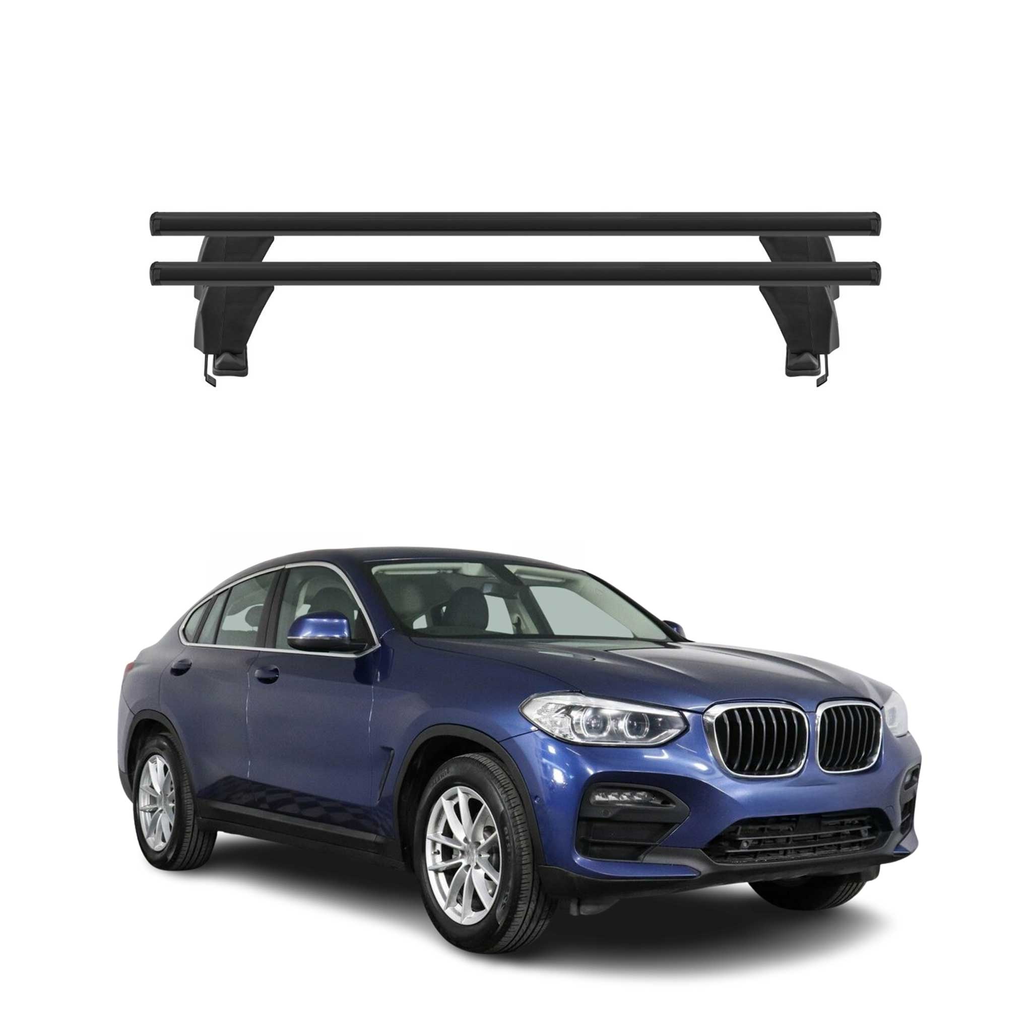 Menabo Dachträger Grundtäger für BMW X4 G02 2018-2025 50kg Alu Schwarz 2 tlg