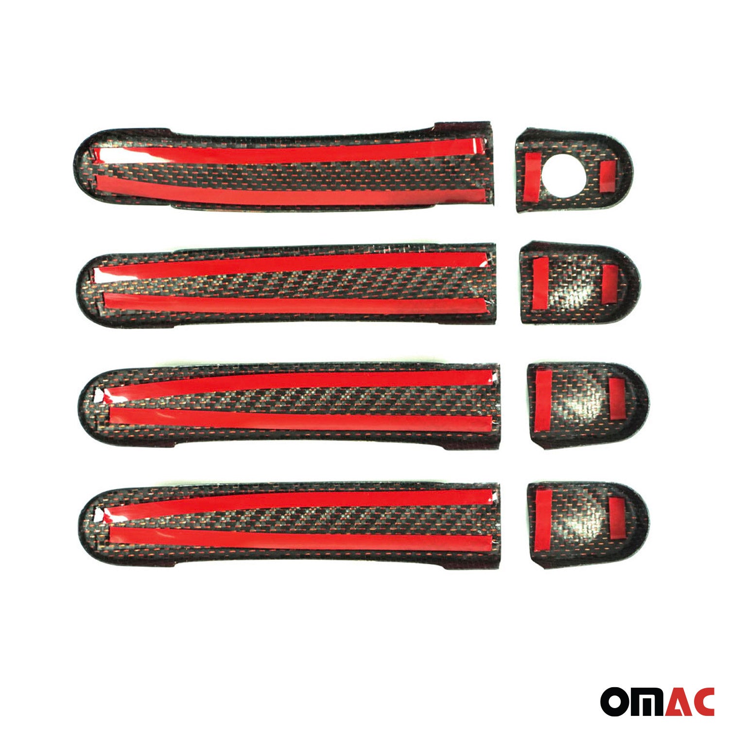Türgriff Blende Carbon für VW Multivan 2003-2015 4Tür H2 Kohlefaser Rot