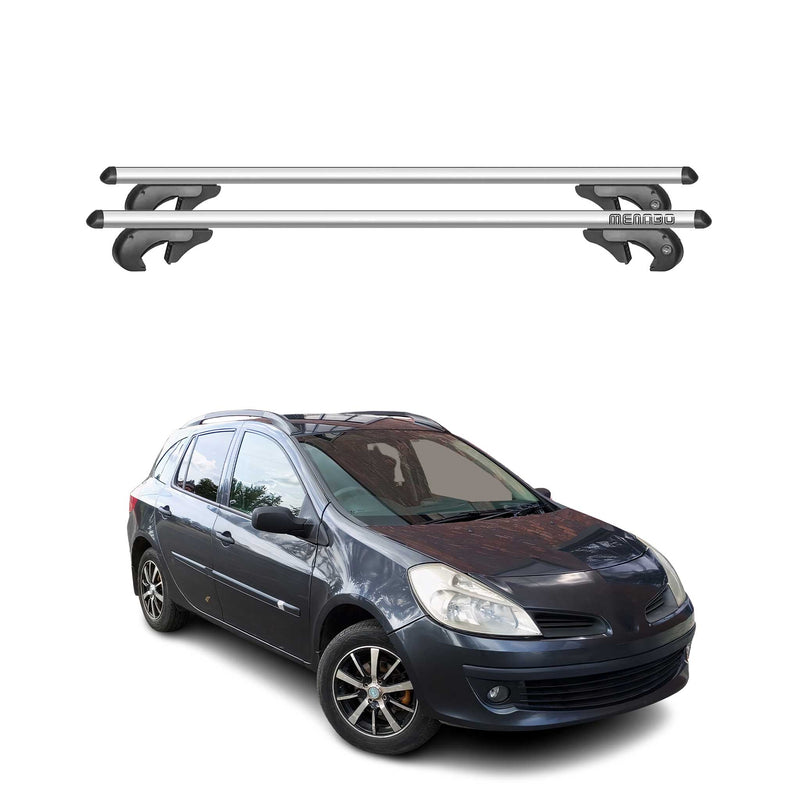 Menabo Dachträger Grundtäger für Renault Clio mk3 Kombi 2007-2012 Alu Silber 2x