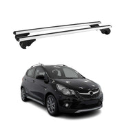 Dachträger Grundtäger für Opel Karl Rocks 2016-2019 75kg Aluminium Silber 2 tlg