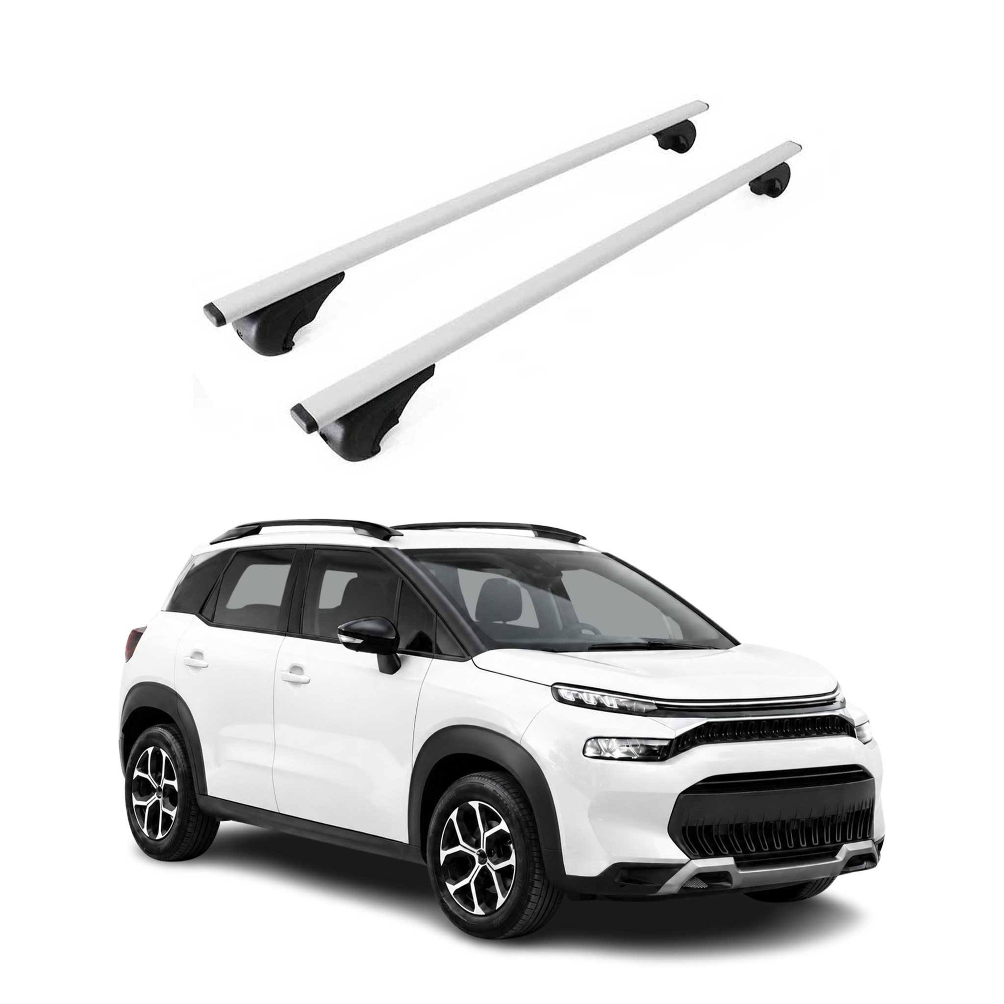 Dachträger Grundträger für Citroen C3 Aircross I 2017-2024 Stahl Silber 2tlg