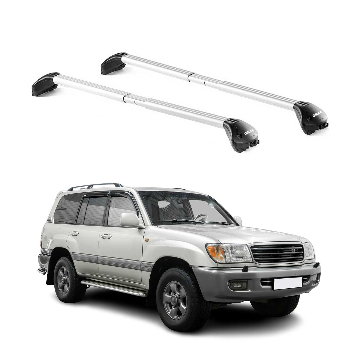 Dachträger für Toyota Land Cruiser 90 1996-2002 3 tür 100kg Alu Silber 2x ABE