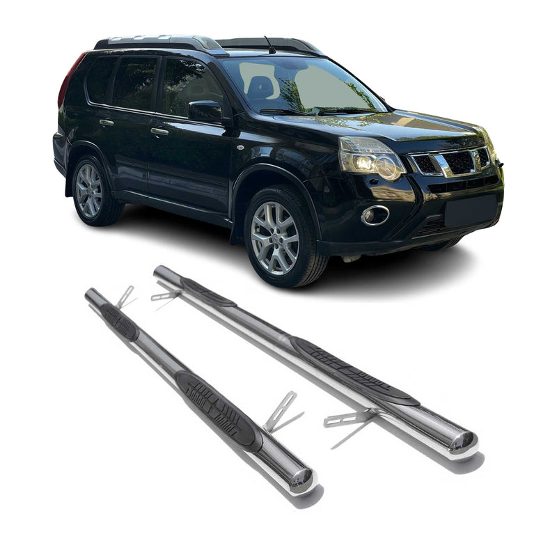 Edelstahl Trittbretter Schwellerrohre für Nissan X-Trail 2007-2014 Silber