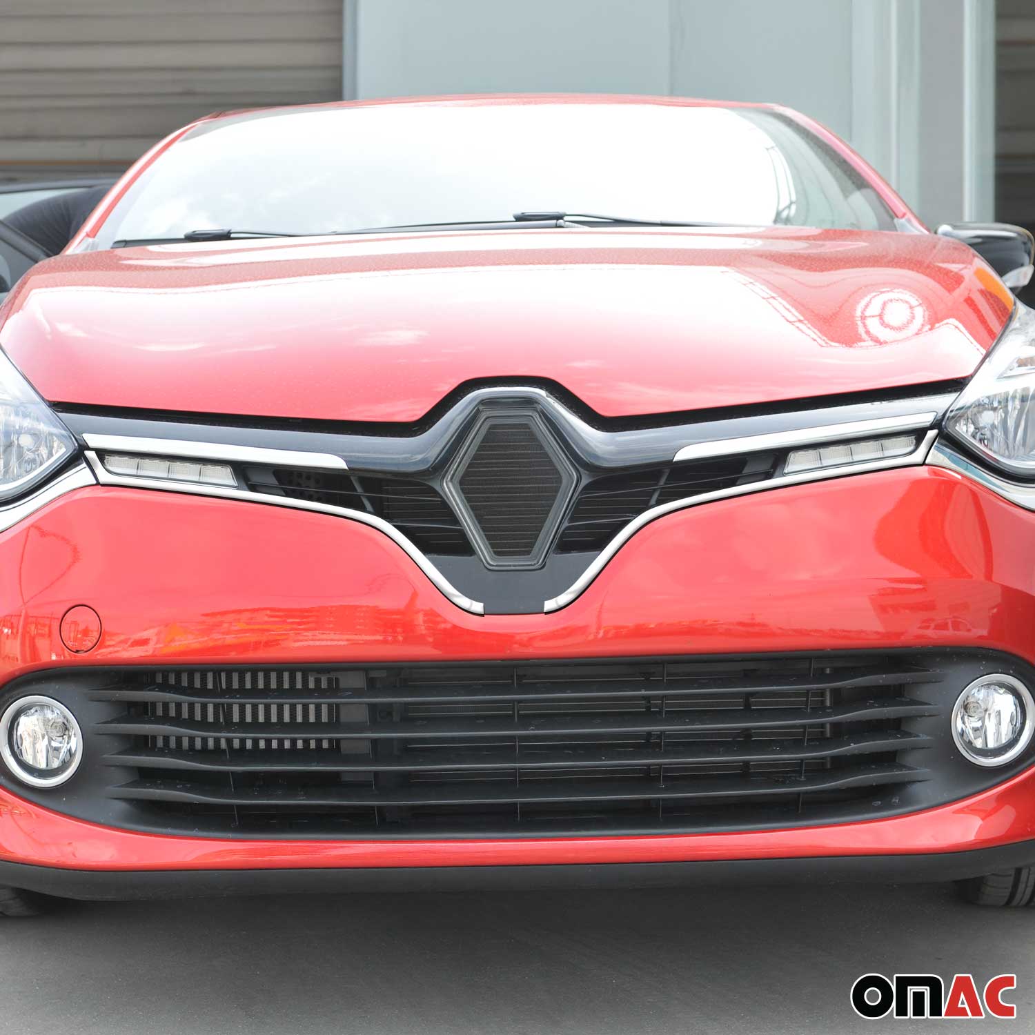 Kühlergrill Leisten Grillleisten für Renault Clio 2012-2019 Edelstahl Chrom 2x