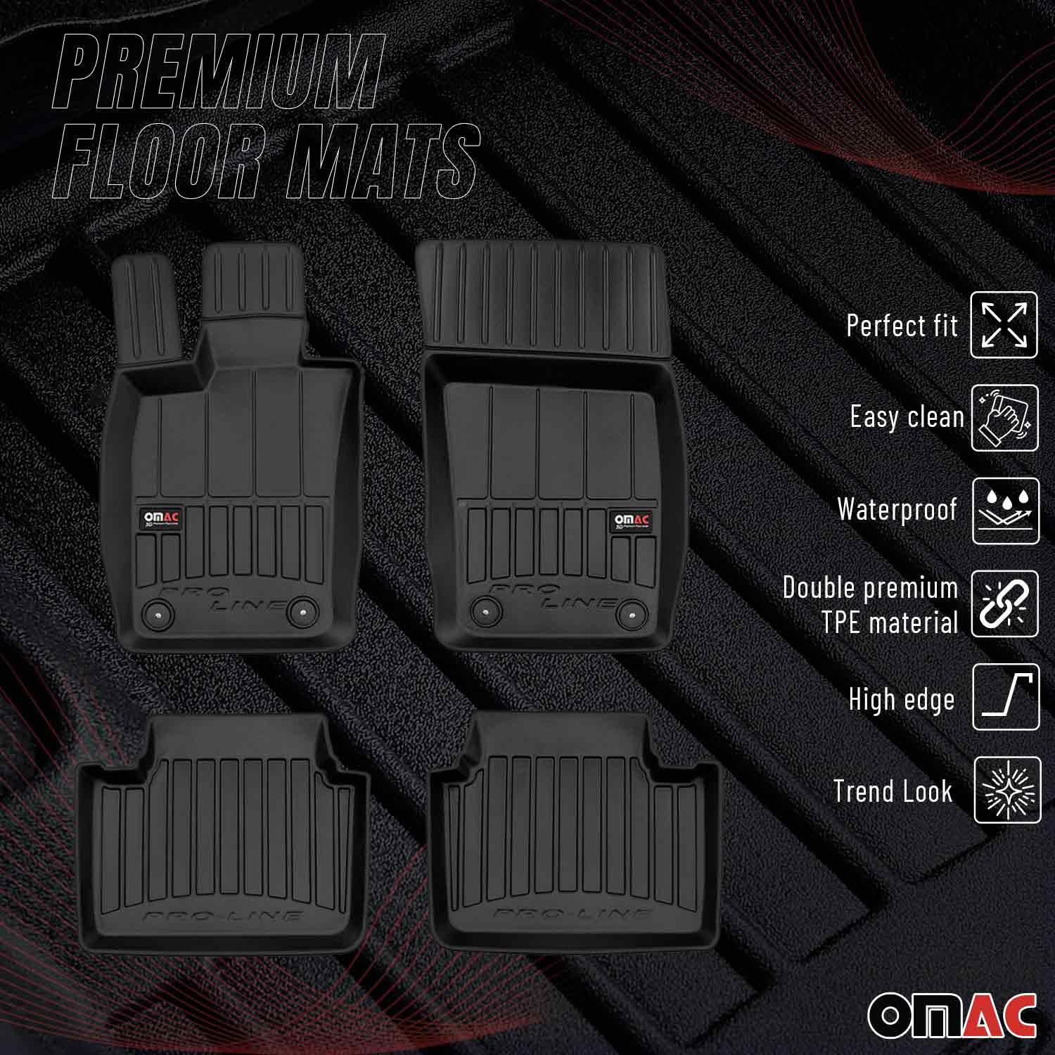 OMAC Gummi Fußmatten für Porsche Panamera 971 2017-2024 Premium Gummi Schwarz 4x