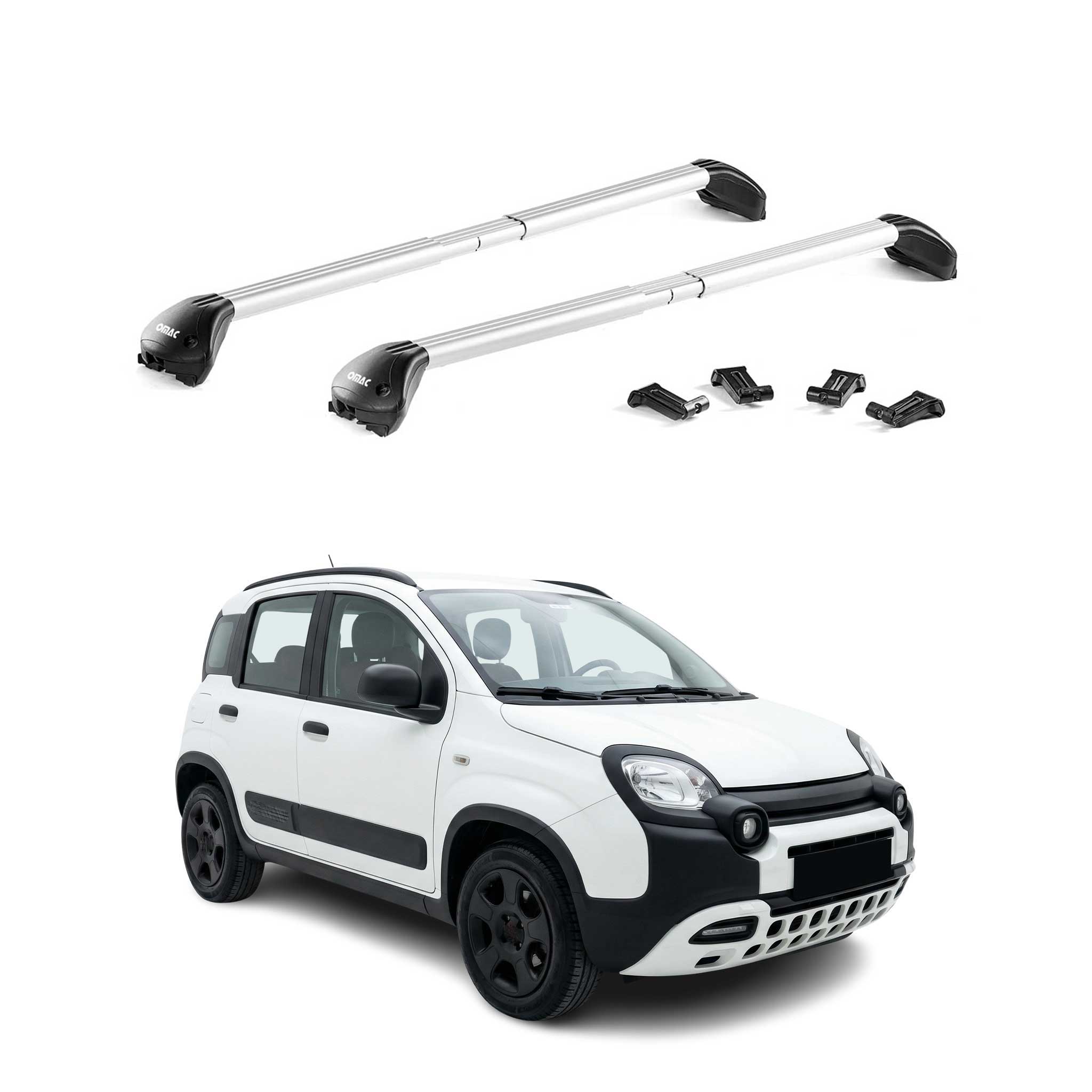 Dachträger Grundtäger für Fiat Pandina 2024-2026 100kg Aluminium Silber ABE