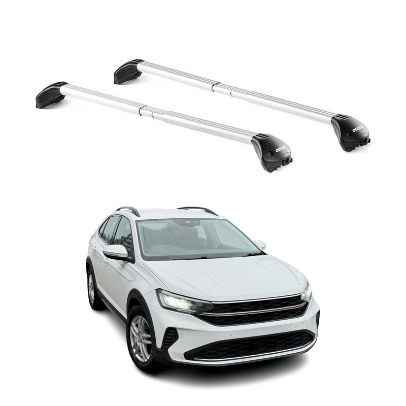 Dachträger Grundtäger für VW Taigo 2021-2025 5 tür 100kg Alu Silber 2 tlg ABE