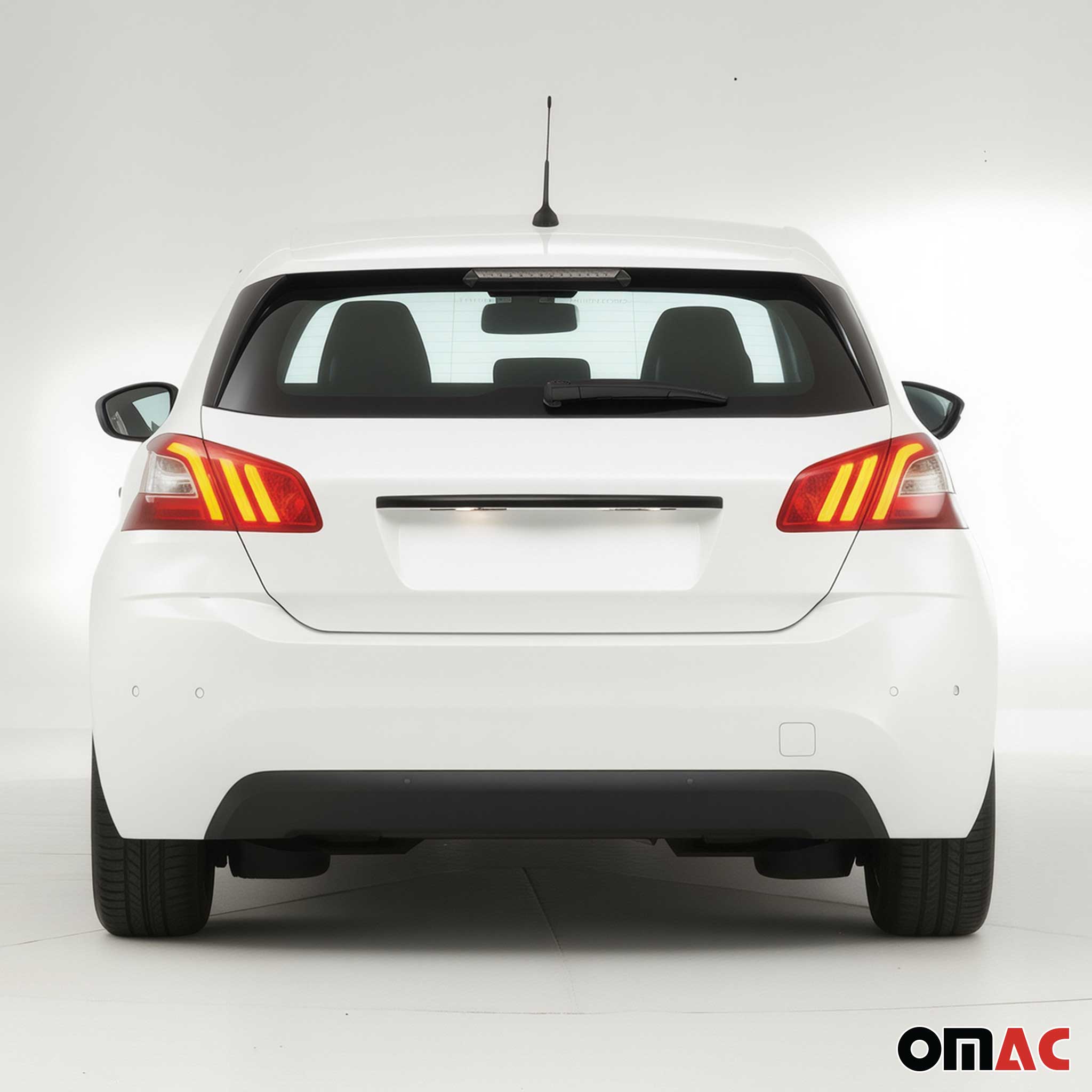 Kofferraumleiste für Peugeot 308 Schrägheck 2014-2021 Edelstahl Dunkel Chrom