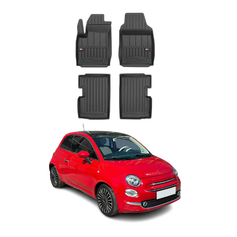 OMAC Gummi Fußmatten für Fiat 500 500C 2007-2025 Premium TPE Automatten 4tlg