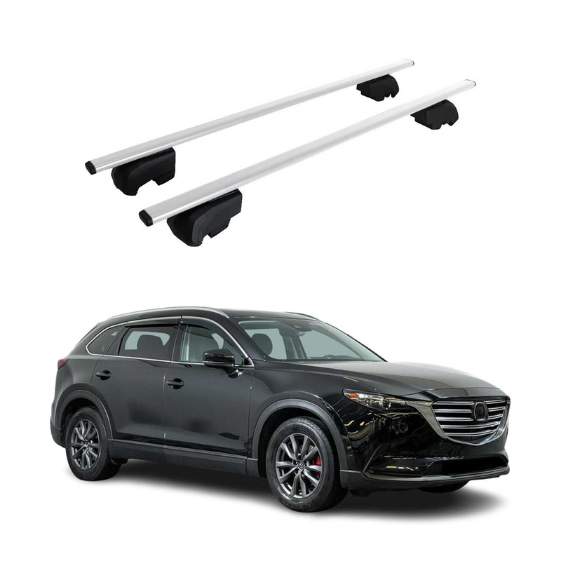 Dachträger Grundtäger für Mazda CX-9 2016-2024 75kg Metall Silber 2 tlg