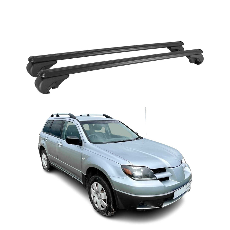 Dachträger für Mitsubishi Outlander 2001-2006 Gepäckträger Aluminium Schwarz 2x