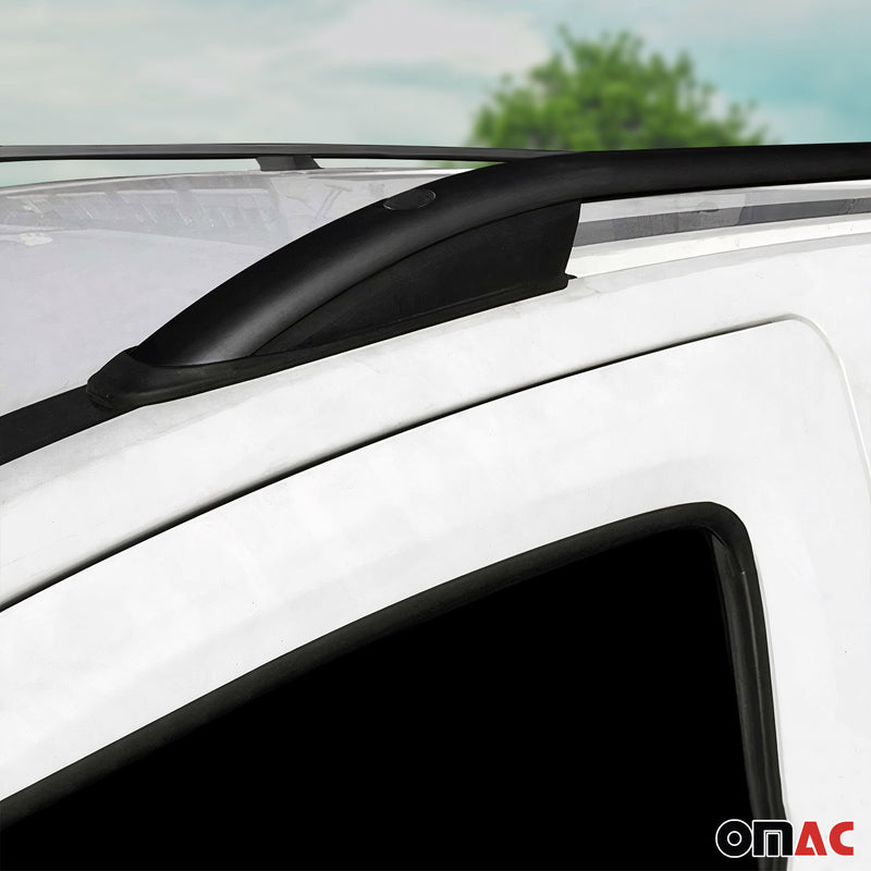 Dachreling Dachträger für Peugeot 3008 2016-2019 Schwarz Aluminium 2 tlg