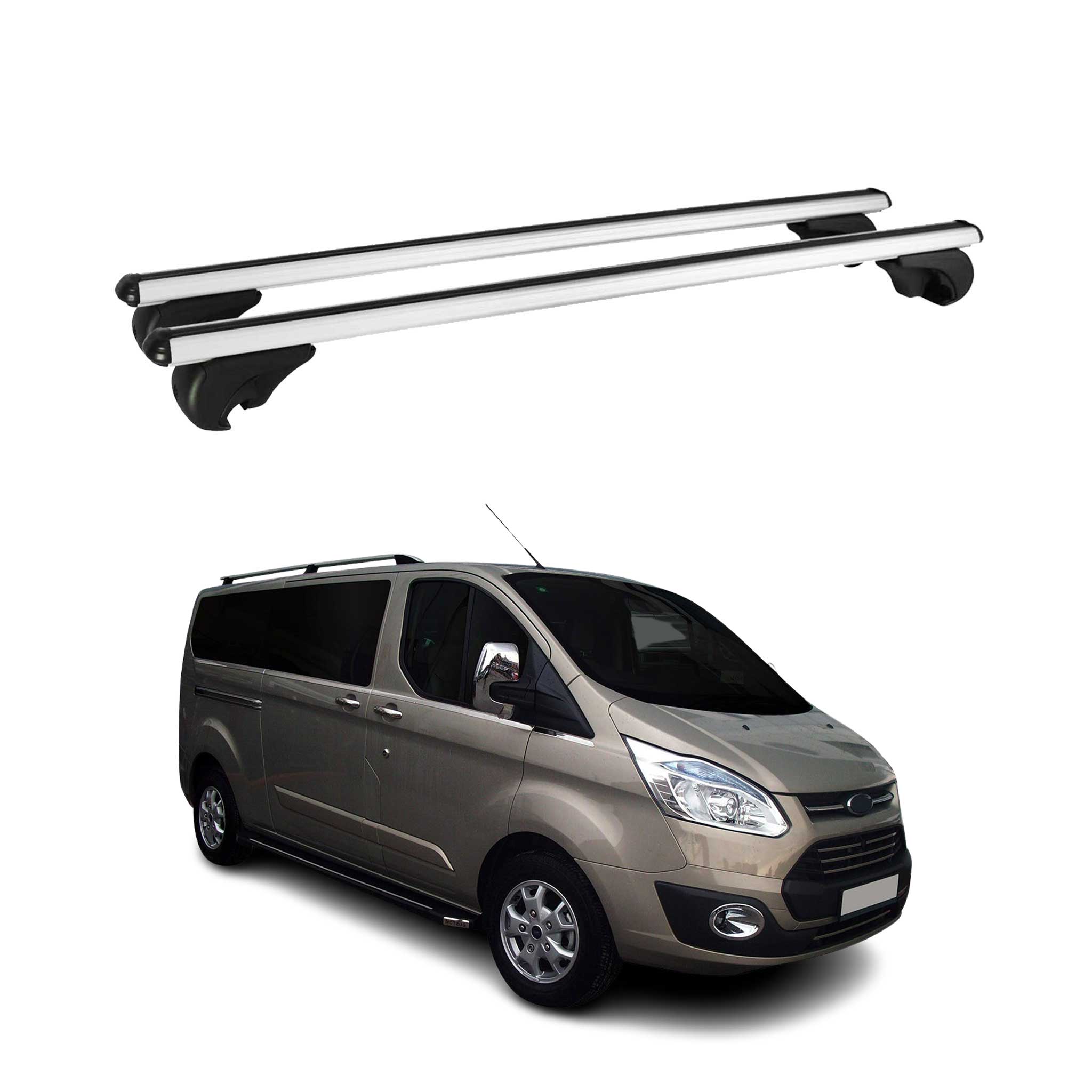 Dachträger Grundtäger für Ford Transit Custom 2013-2022 75kg Alu Silber 2 tlg