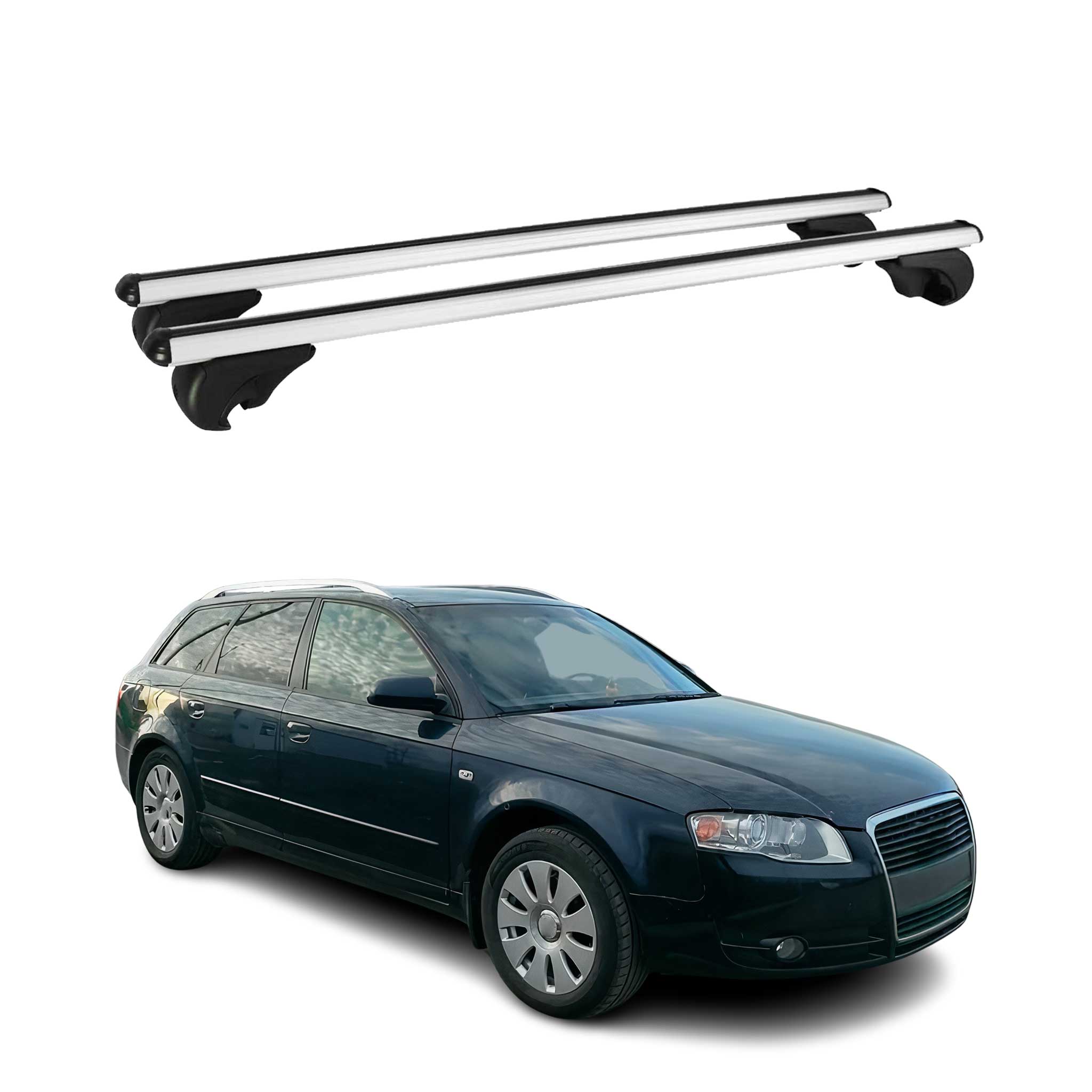 Dachträger Grundtäger für Audi A4 B7 Avant 2004-2008 75kg Aluminium Silber 2 tlg
