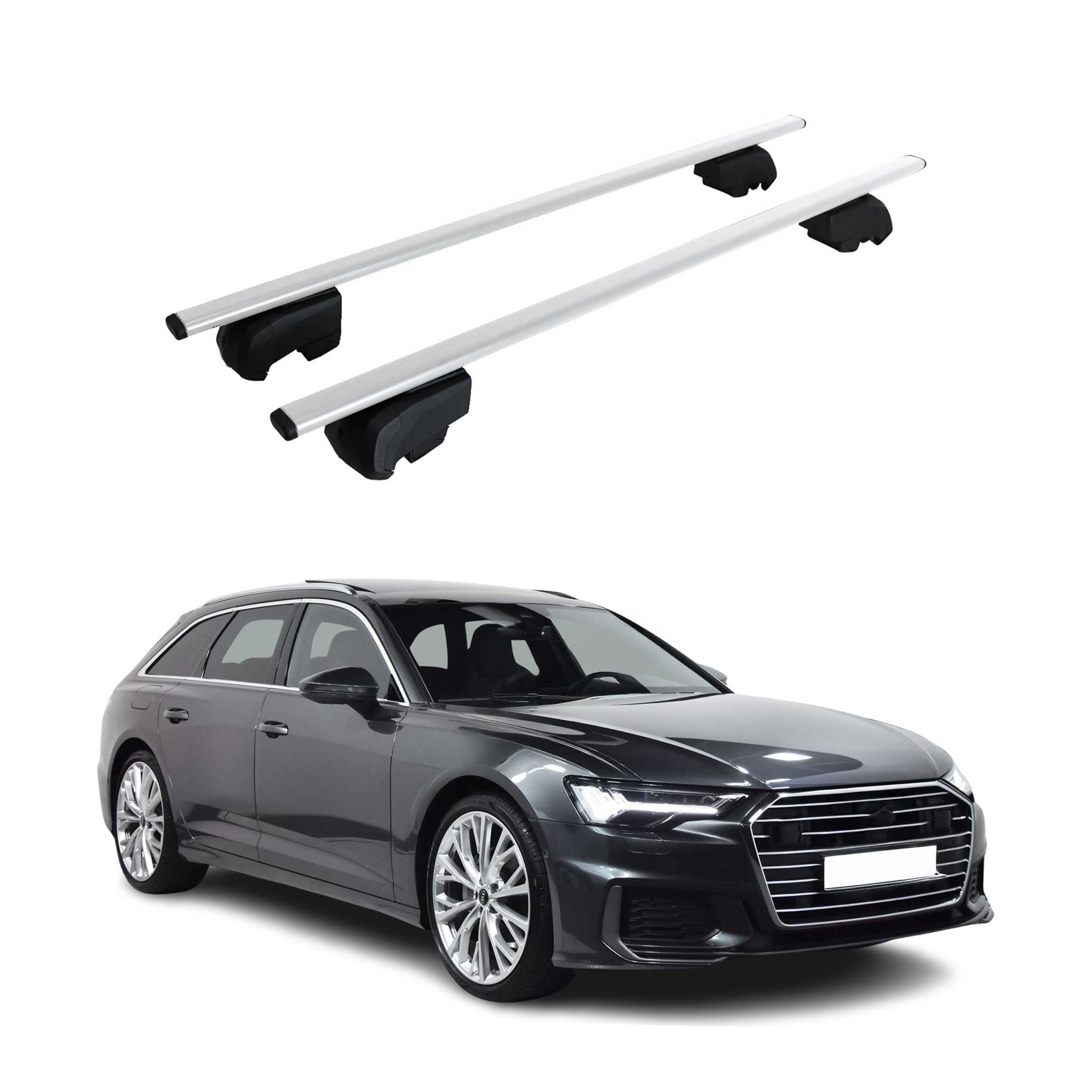 Dachträger Grundtäger für Audi A6 C8 Avant 2018-2025 75kg Metall Silber 2 tlg