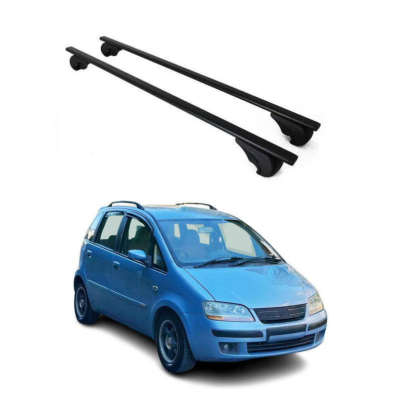 Dachträger Grundtäger für Fiat Idea 2003-2012 75kg Metall Schwarz 2 tlg
