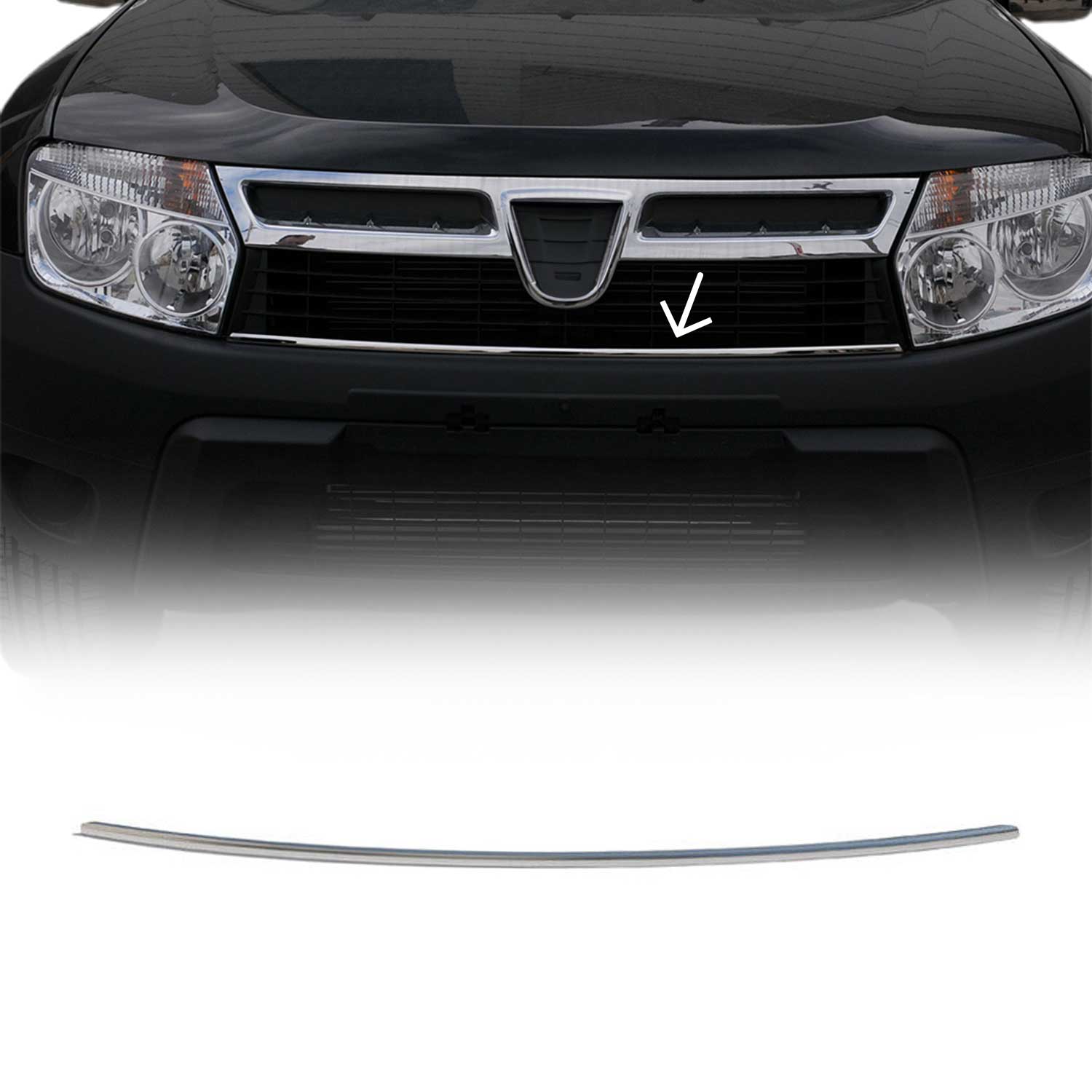 Kühlergrill Leisten Grillleisten für Dacia Duster 2012-2018 Edelstahl Chrom
