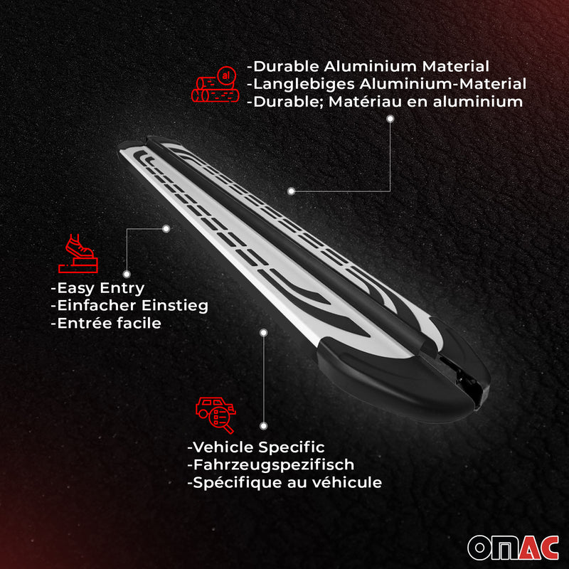 Trittbretter Seitenschweller für Alfa Romeo Tonale 2022-2024 Silber Schwarz 2x