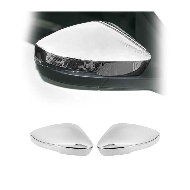 Spiegelkappen Spiegelabdeckung für VW T-Roc 2017-2025 Edelstahl Silber 2tlg