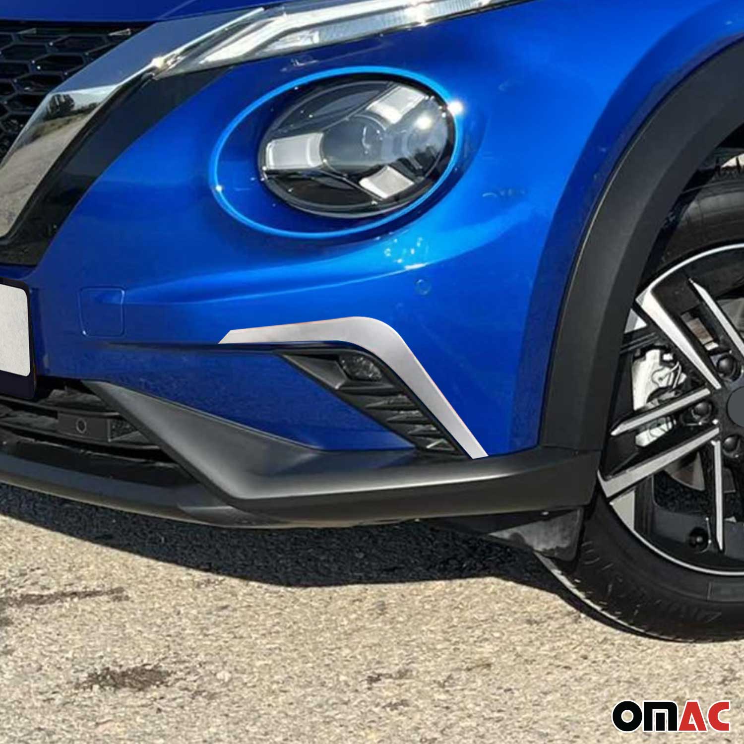 Nebelscheinwerfer Rahmen für Nissan Juke 2019-26 Edelstahl Gebürstet Silber 2x