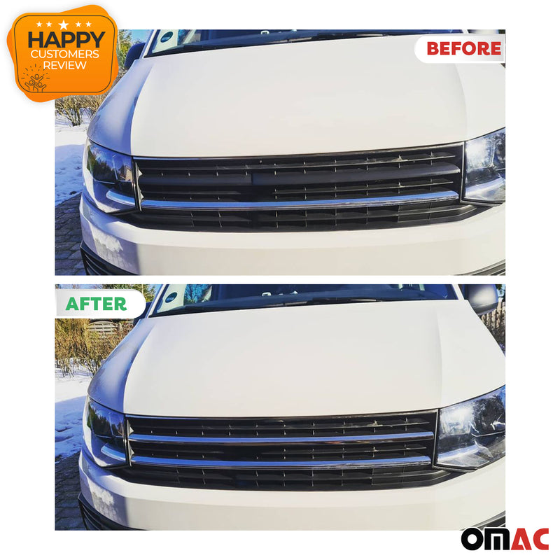 Grille strips for VW T6 Transporter Caravelle 2015-2019 Highline Chrome 2x