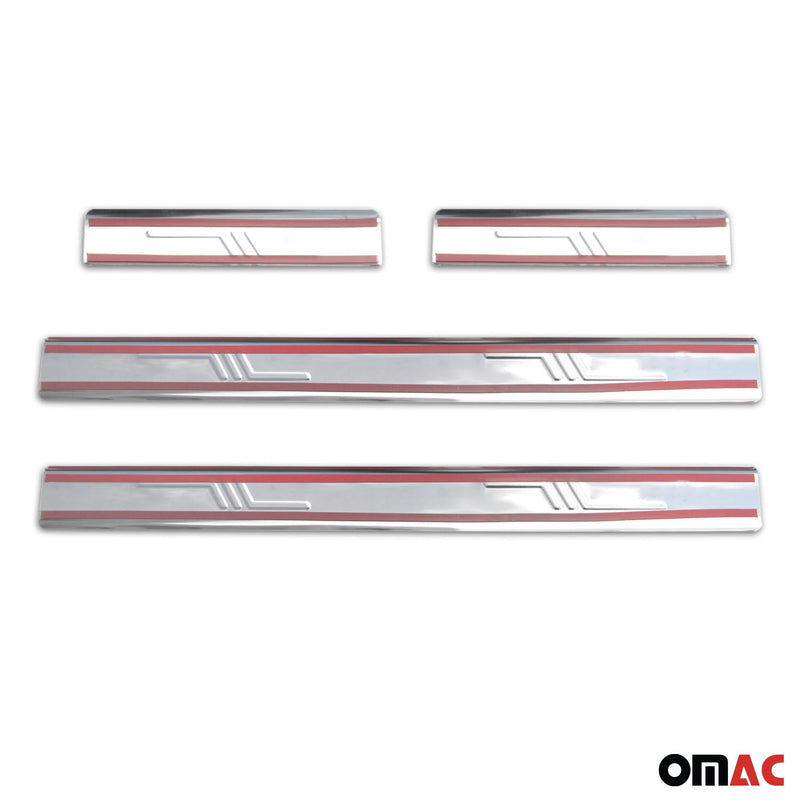 Door sill trims for Mercedes W163 ML 1997-2005 stainless steel silver 4x