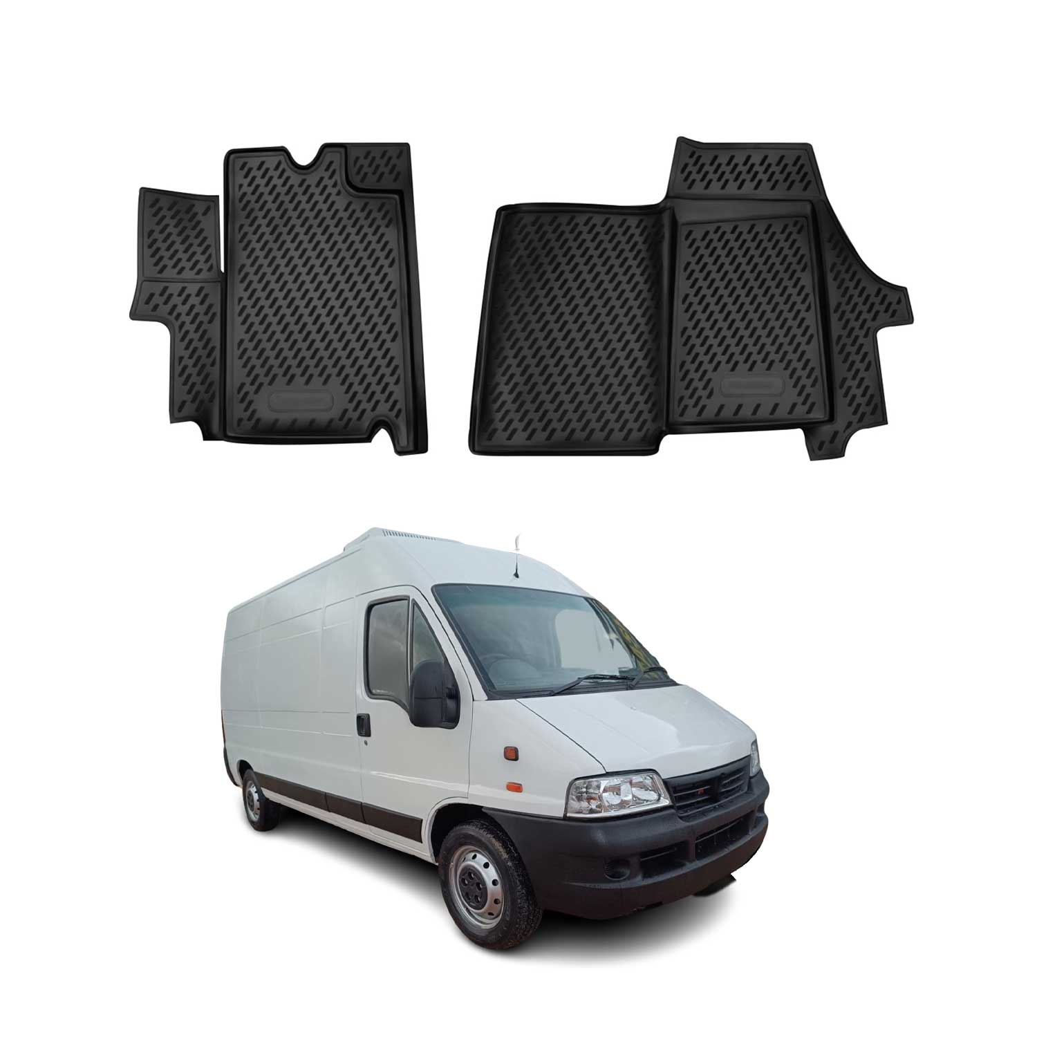OMAC Gummimatten Fußmatten für Fiat Ducato 2006-2026 TPE Automatten Schwarz 2x