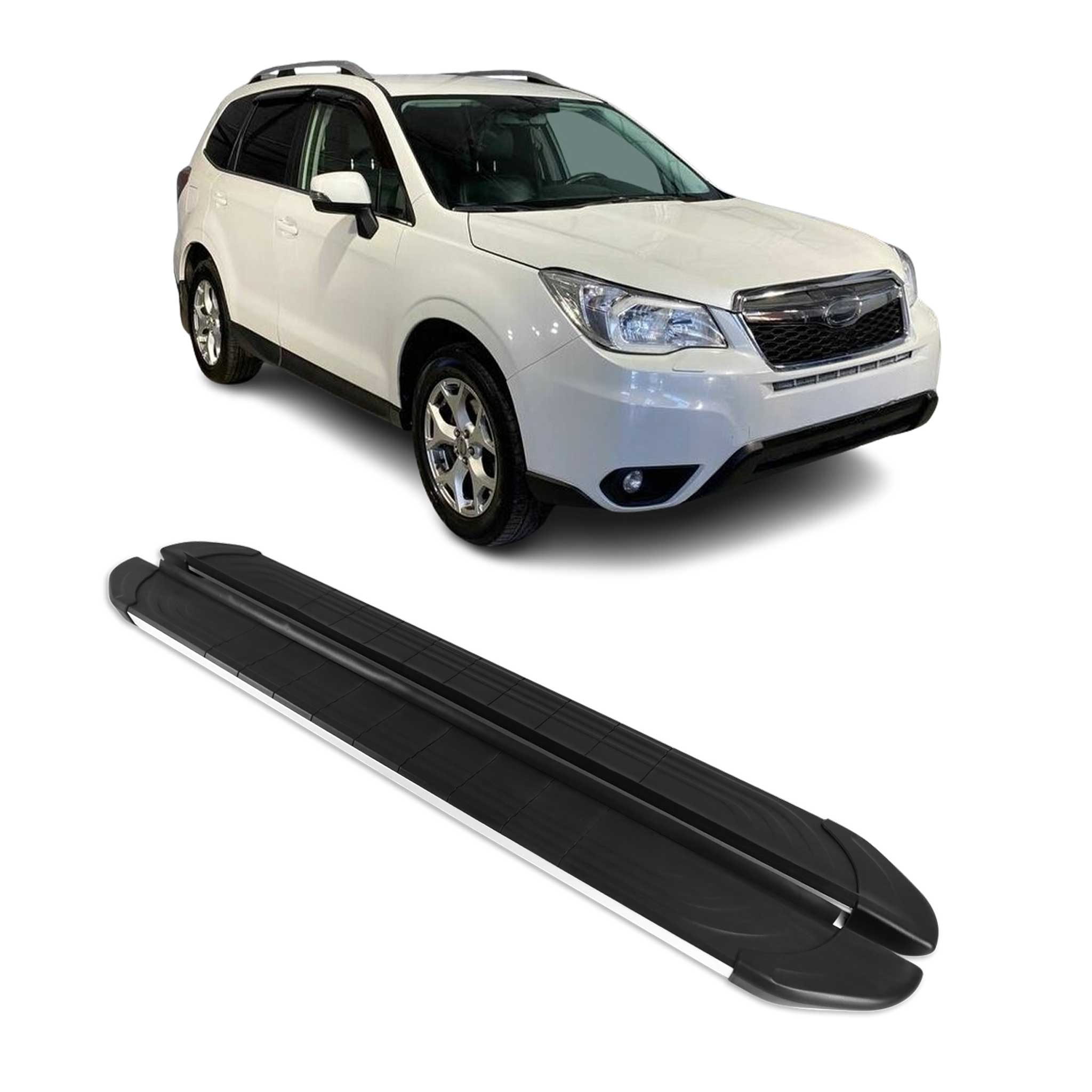 Trittbretter Seitenschweller für Subaru Forester IV 2013-2018 Alu Schwarz Grau