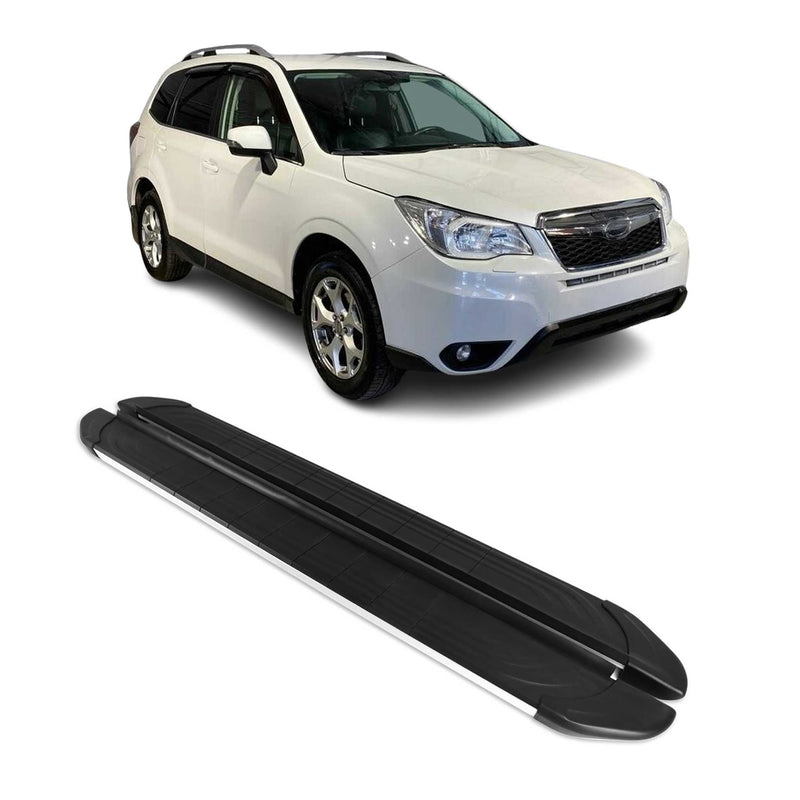 Trittbretter Seitenschweller für Subaru Forester 2013-2018 Alu Schwarz Grau