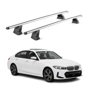 Alu Dachträger für BMW 3er G20 2019-2026 TÜV T-Nut Abschließbar 2tlg Silber