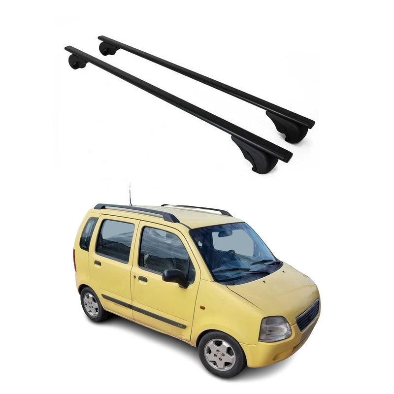 Dachträger Grundtäger für Suzuki Wagon R+ 1997-2008 75kg Metall Schwarz 2 tlg