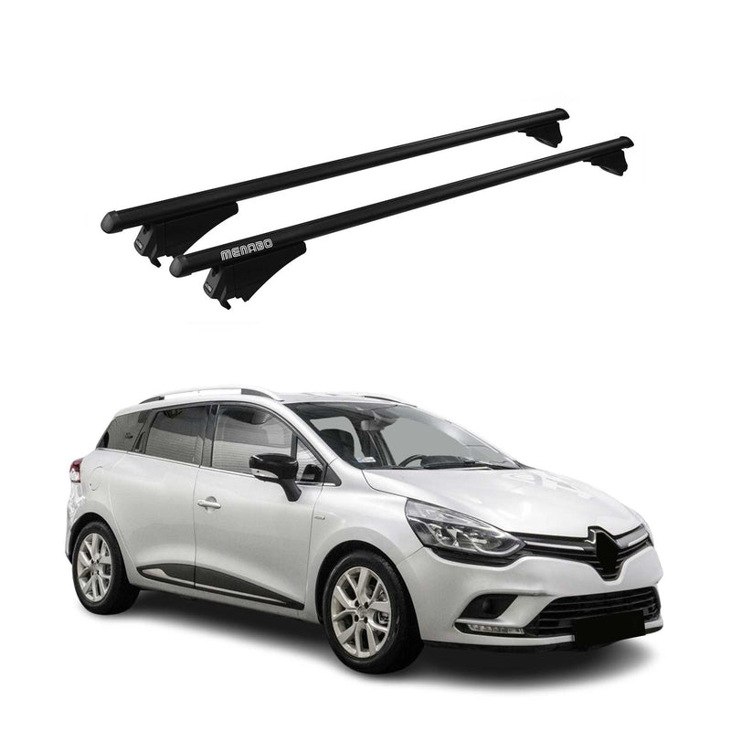 Menabo Dachträger für Renault Clio Grandtour 2012-2019 75kg Alu Schwarz 2x