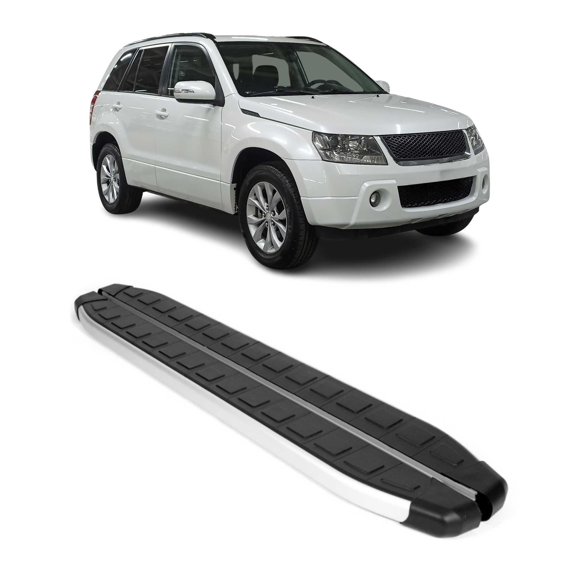 Trittbretter Schweller für Suzuki Grand Vitara JT 2005-2014 Aluminium Schwarz 2x