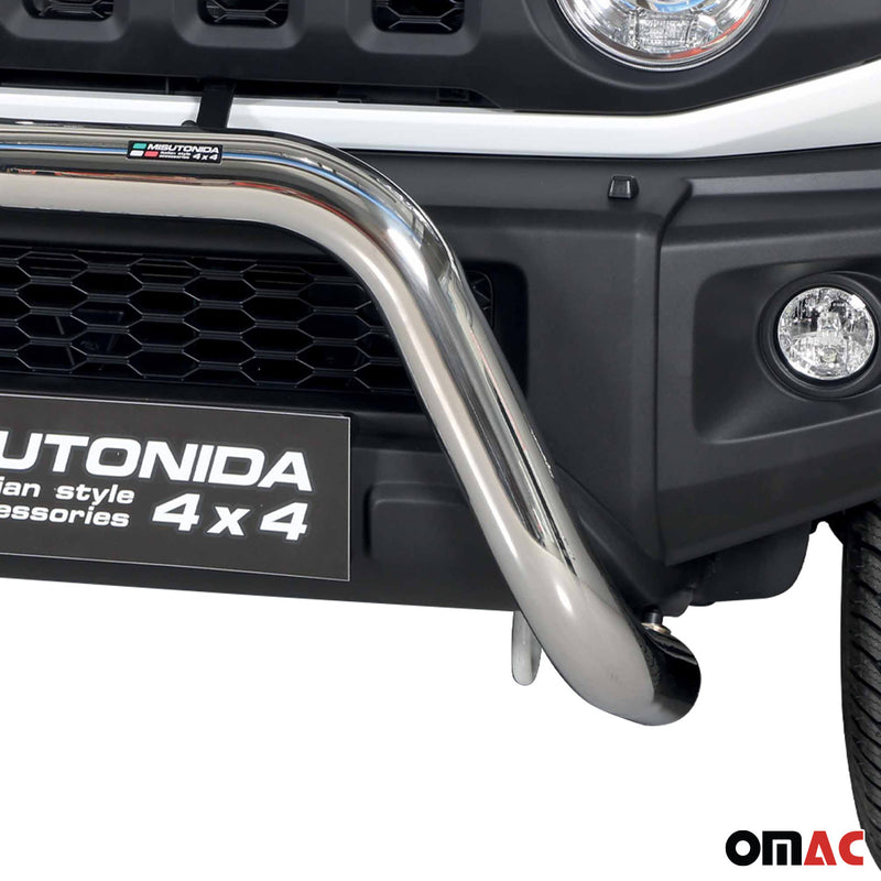 Frontbügel Frontschutzbügel für Suzuki Jimny 2018-2025 ø76mm Stahl Silber Schutz