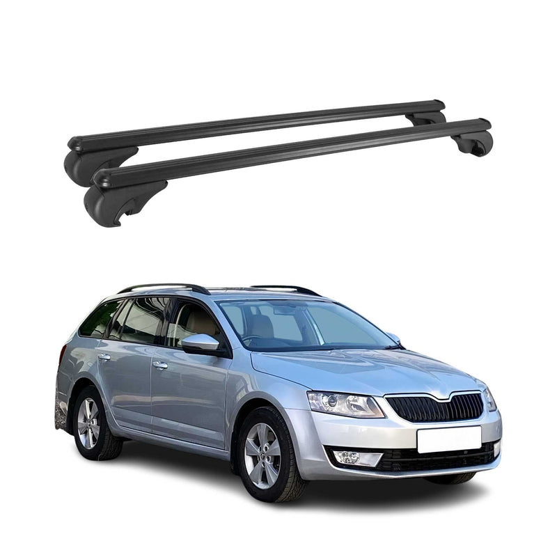 Dachträger Grundtäger für Skoda Octavia mk3 Kombi 2013-2020 75kg Schwarz Alu 2x