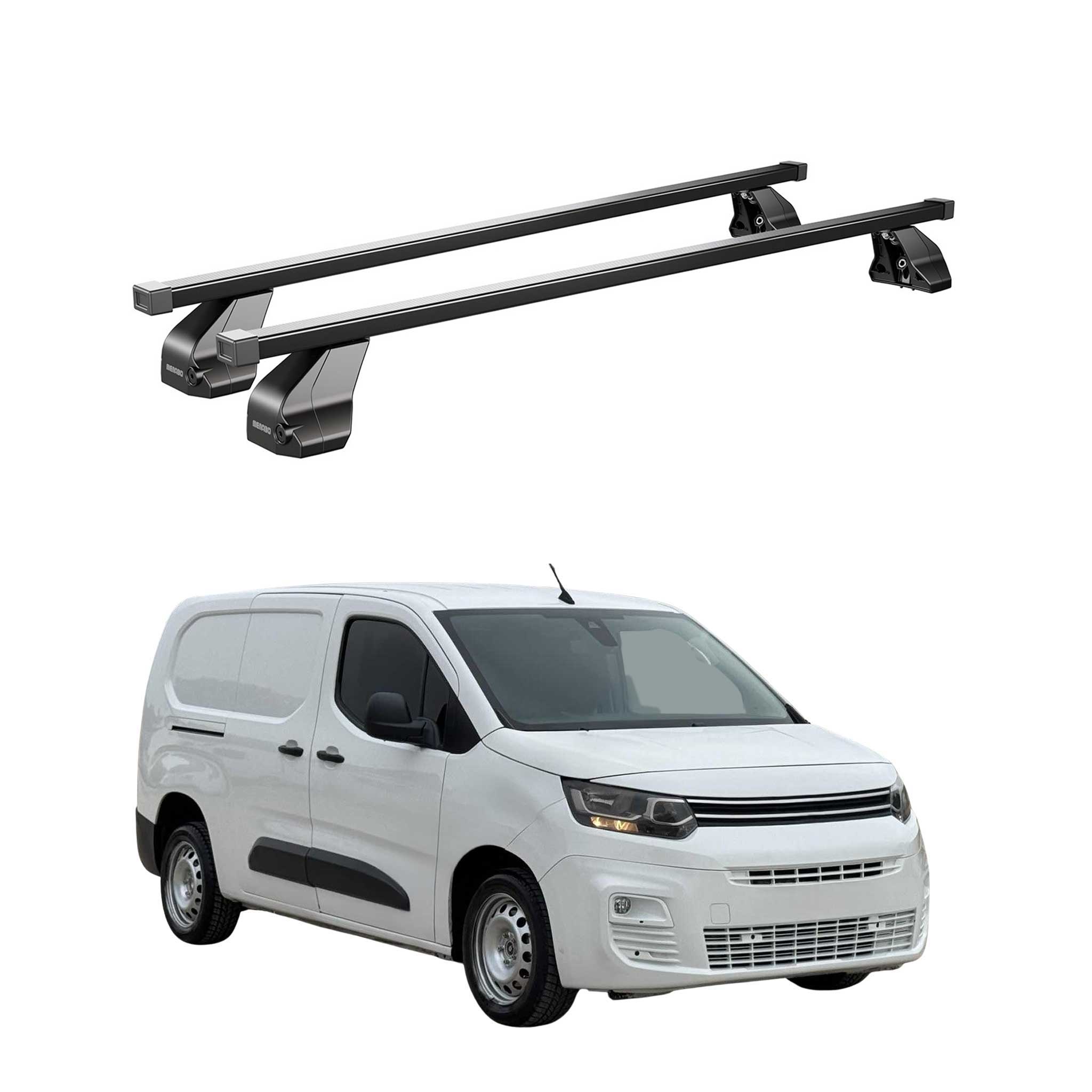 Menabo Dachträger Grundtäger für Citroen Berlingo 2018-2026 75kg Stahl Schwarz
