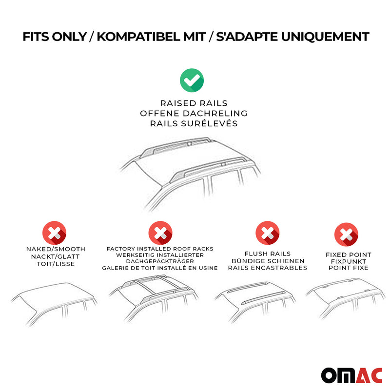 Dachträger für Fiat Sedici 2006-2015 Gepäckträger Grundträger Alu Schwarz 2x